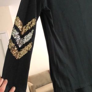 Dark gray Long Sleeve with Accent Sequins
